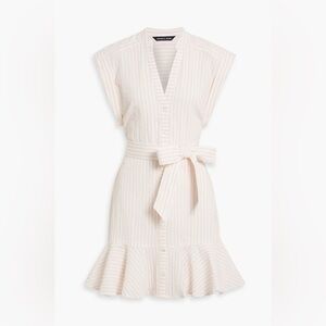 VERONICA BEARD
Avella ruffled striped cotton-blend seersucker mini dress